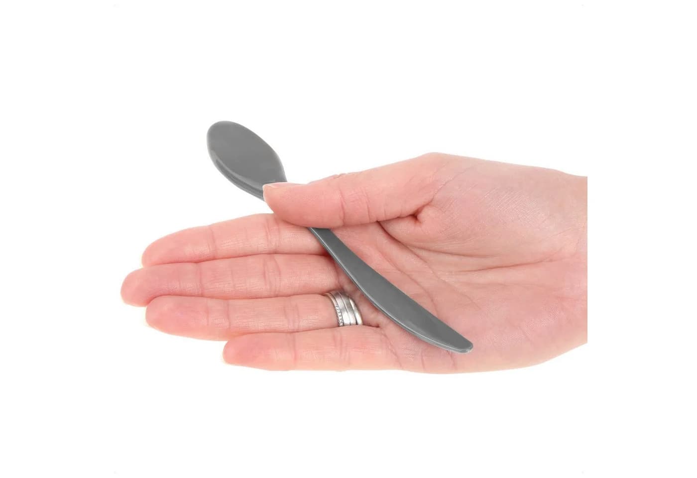 com-four Eierlöffel 24er Set Kunststoff Grau BPA-frei - Bild 5