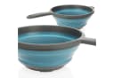 com-four Faltbares Küchensieb mit Stiel 22 cm blau/grau Bild 4