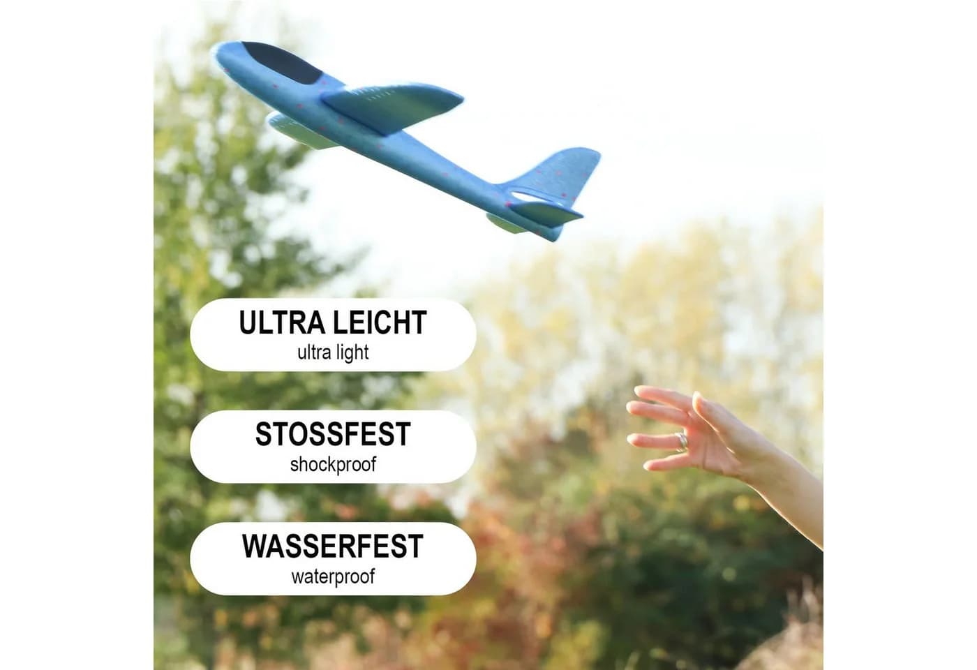 com-four Spielzeug-Flugzeug Styroporflugzeug 9-tlg. Bunt - Bild 3