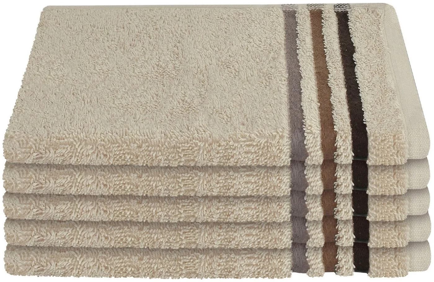 Schiesser Gästehandtücher Skyline Color 5-tlg. Beige Frottier - Bild 2
