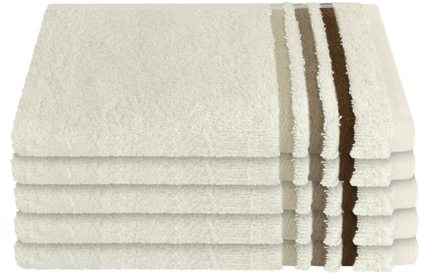 Schiesser Gästehandtücher Skyline Color Creme 5-tlg. Frottier - Bild 2