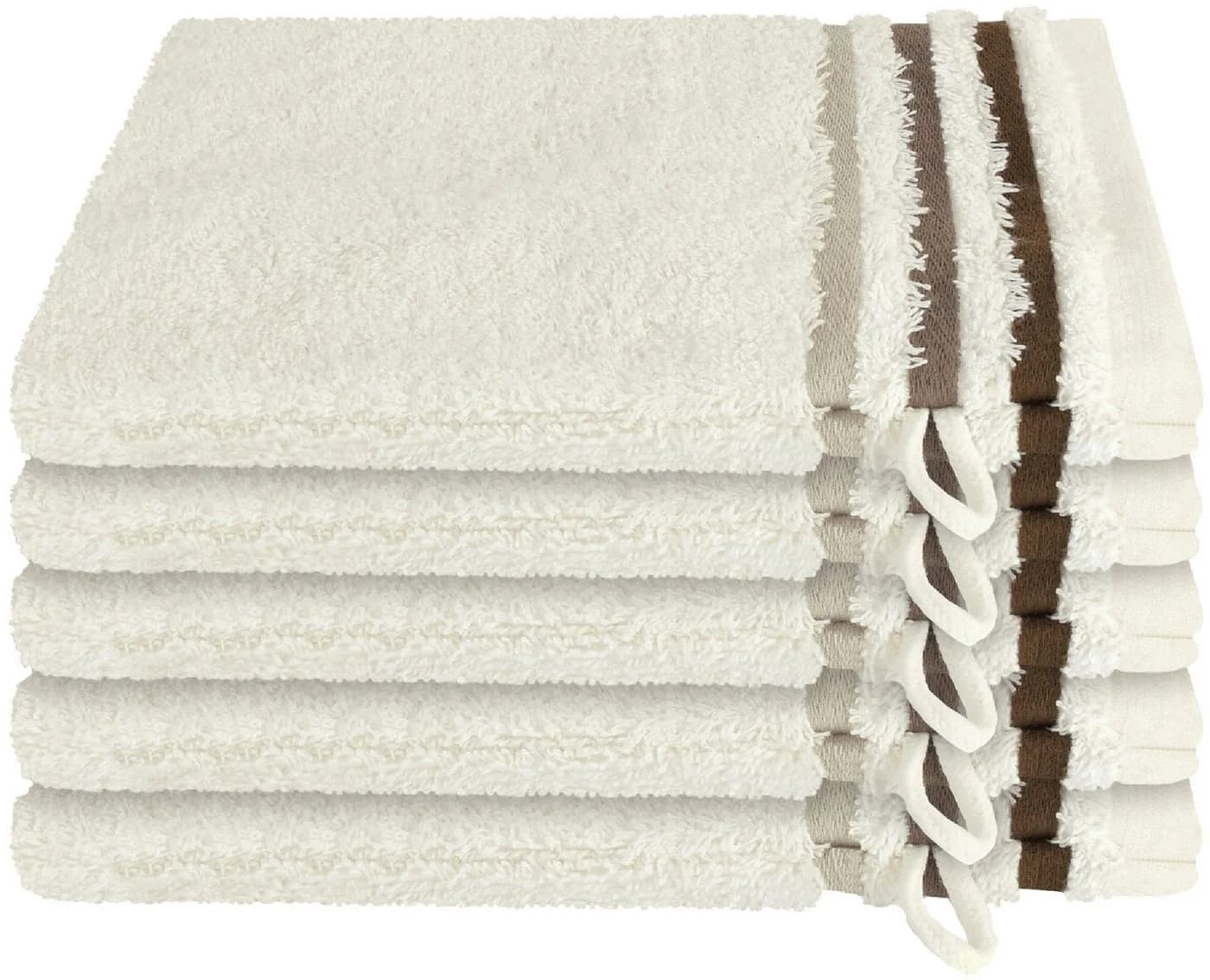 Schiesser Skyline Color Waschhandschuh Set Creme 5-tlg. Baumwolle - Bild 2