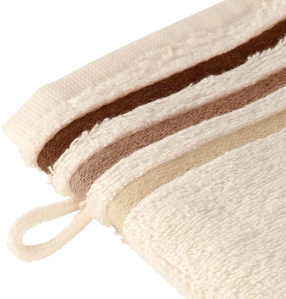 Schiesser Skyline Color Waschhandschuh Set Creme 5-tlg. Baumwolle - Bild 4
