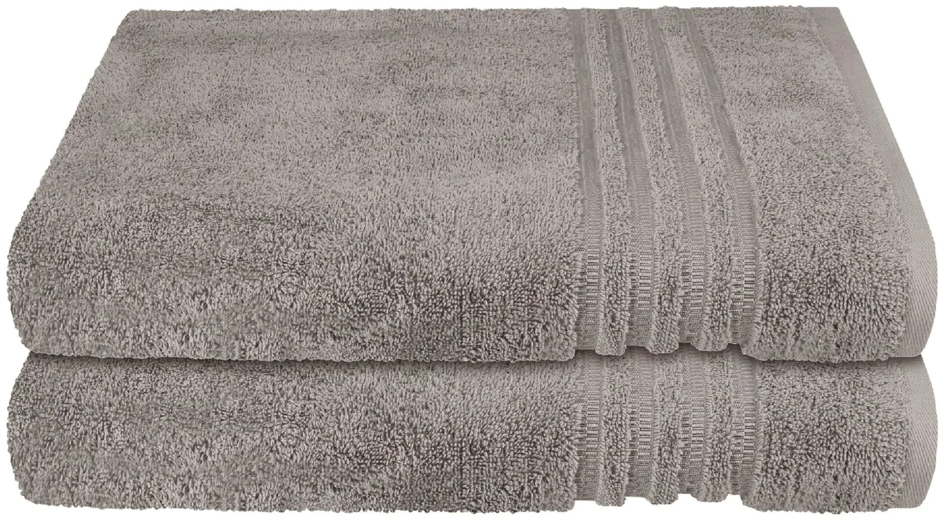 Schiesser Milano Duschtuch Set Hellgrau 100% Baumwolle Frottier