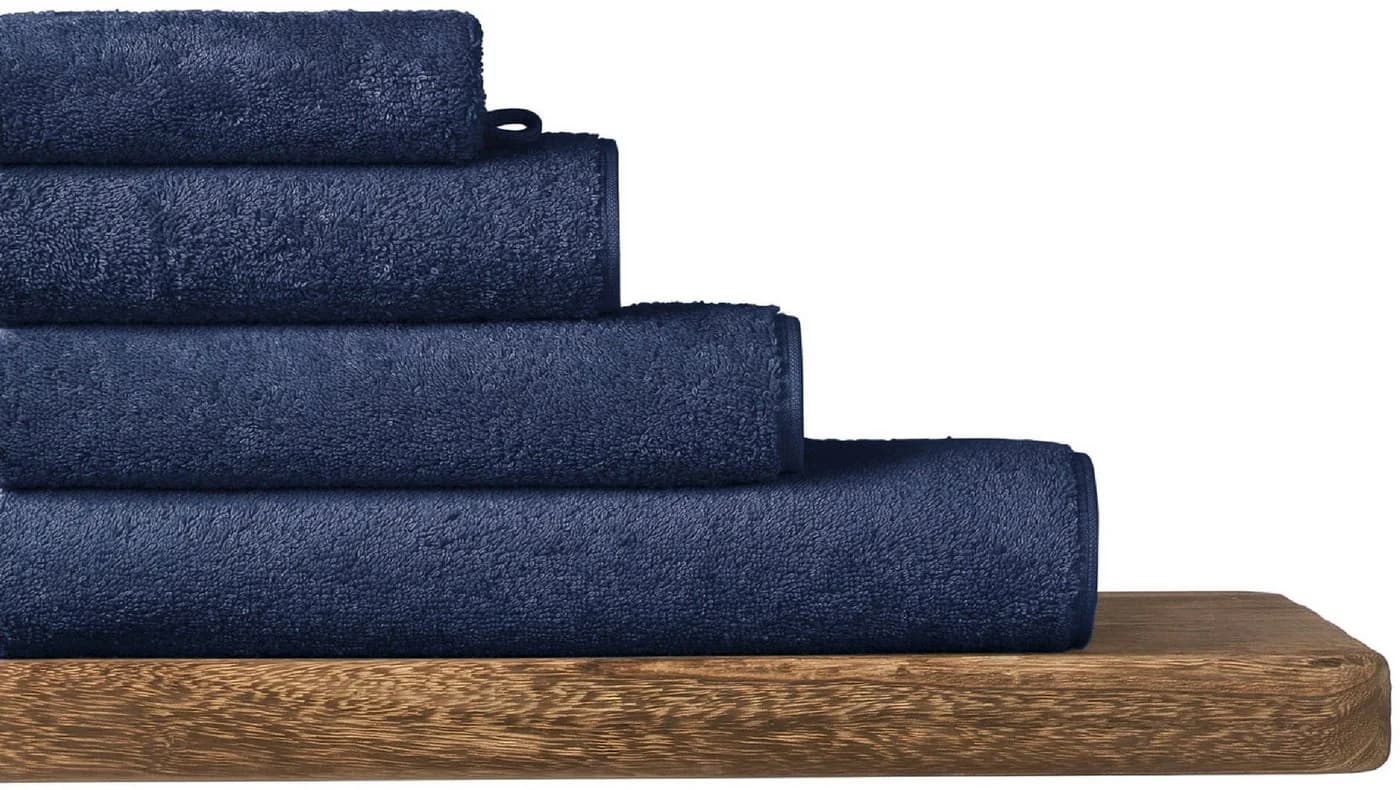 Schiesser Milano Duschtücher Set Dunkelblau 100% Baumwolle