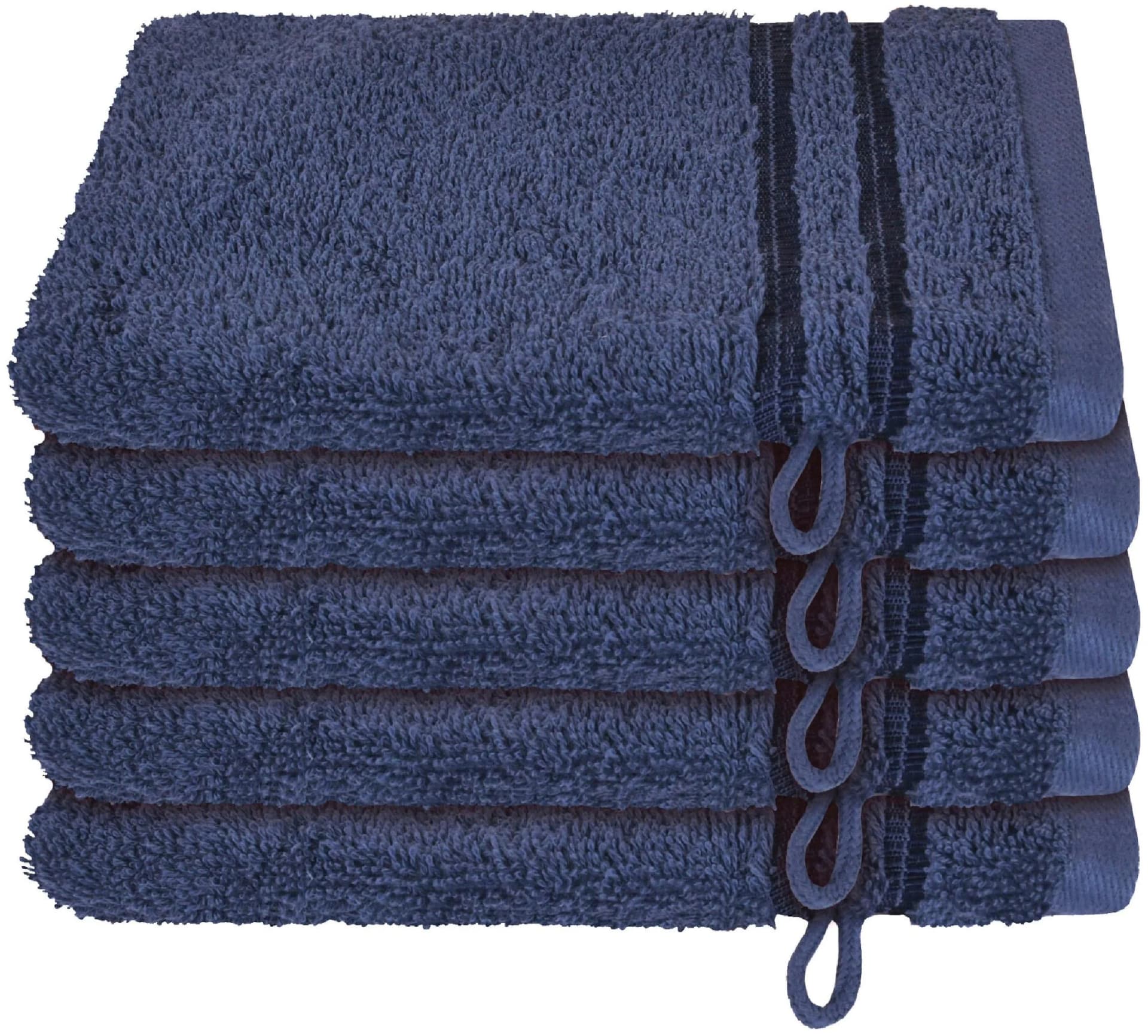 Schiesser Waschhandschuh Set 5-tlg. Marineblau Frottier