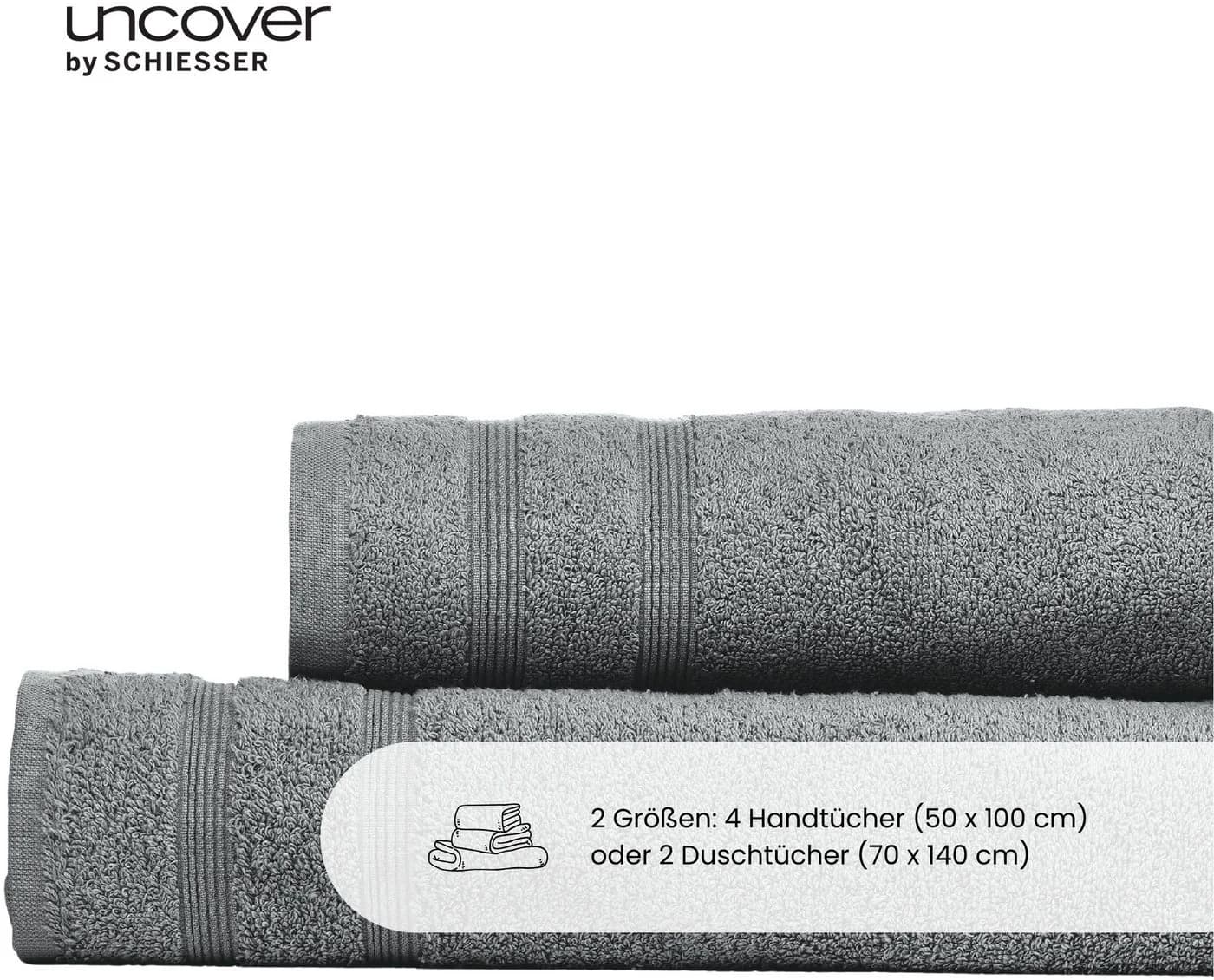 UNCOVER BY SCHIESSER Handtücher Set Brooklyn Dunkelgrau Frottier - Bild 4