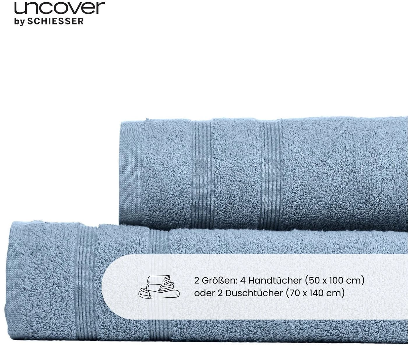 UNCOVER BY SCHIESSER Handtücher Set Brooklyn Hellblau Frottier - Bild 4