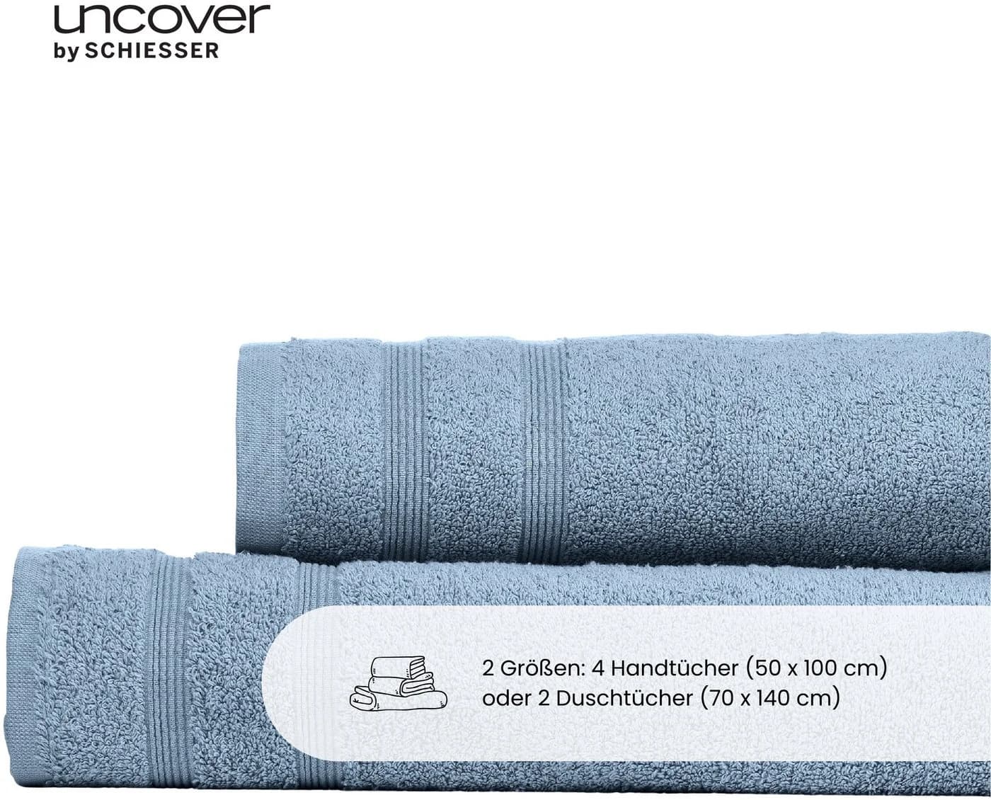 UNCOVER BY SCHIESSER Duschtücher Brooklyn Hellblau Frottier - Bild 4