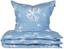 Schiesser Bettwäsche Skadi Feinbiber Baumwolle Blau/Weiß Schneeflocken Bild 3