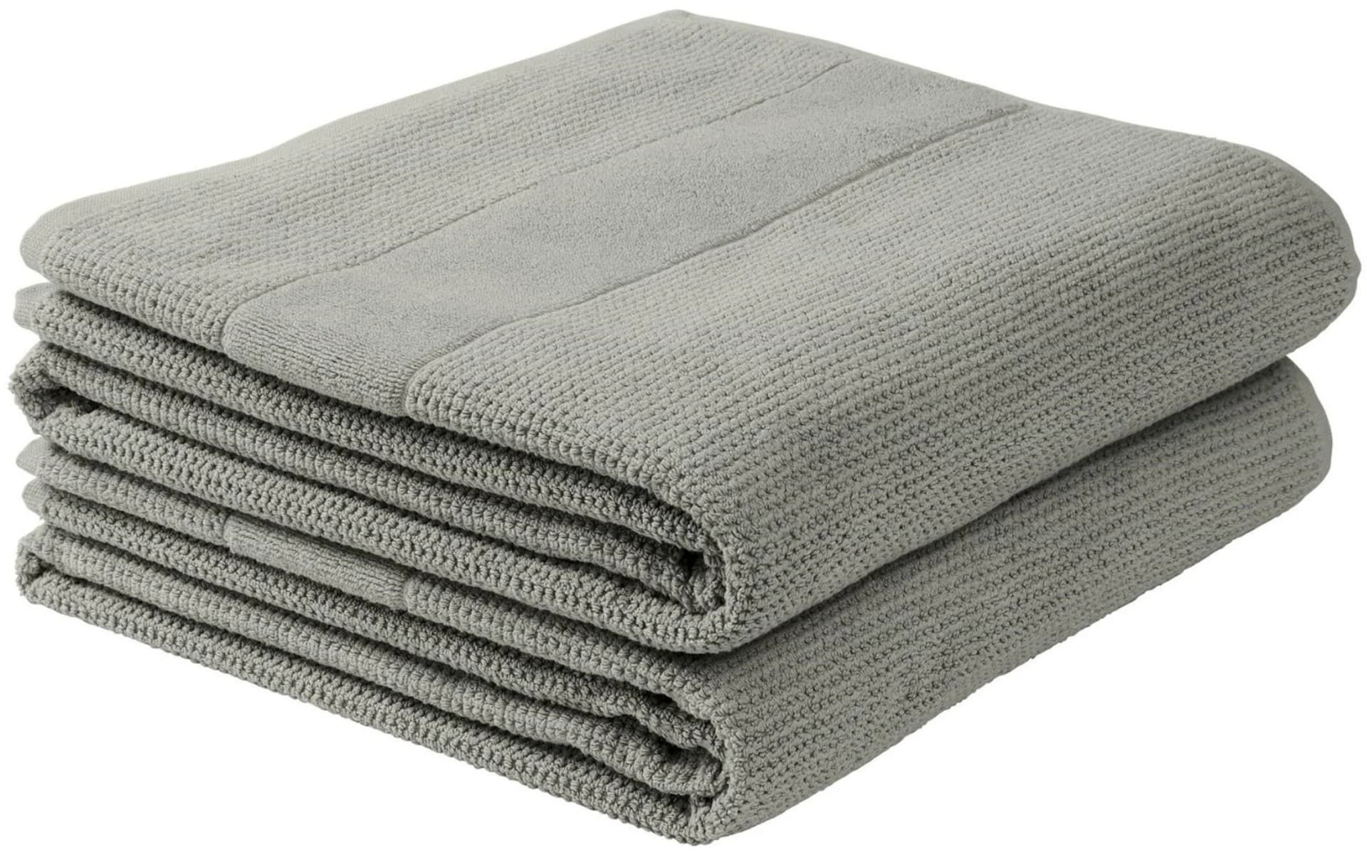 Schiesser Duschtücher Turin Grau 100% Baumwolle 2er Set Frottier