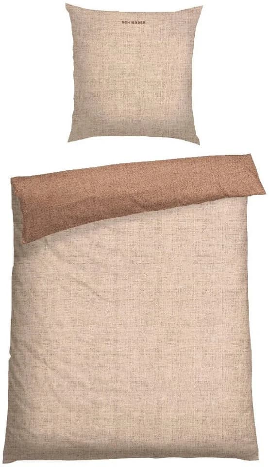 Schiesser Wendebettwäsche Doubleface Baumwolle Melange-Effekt Sand