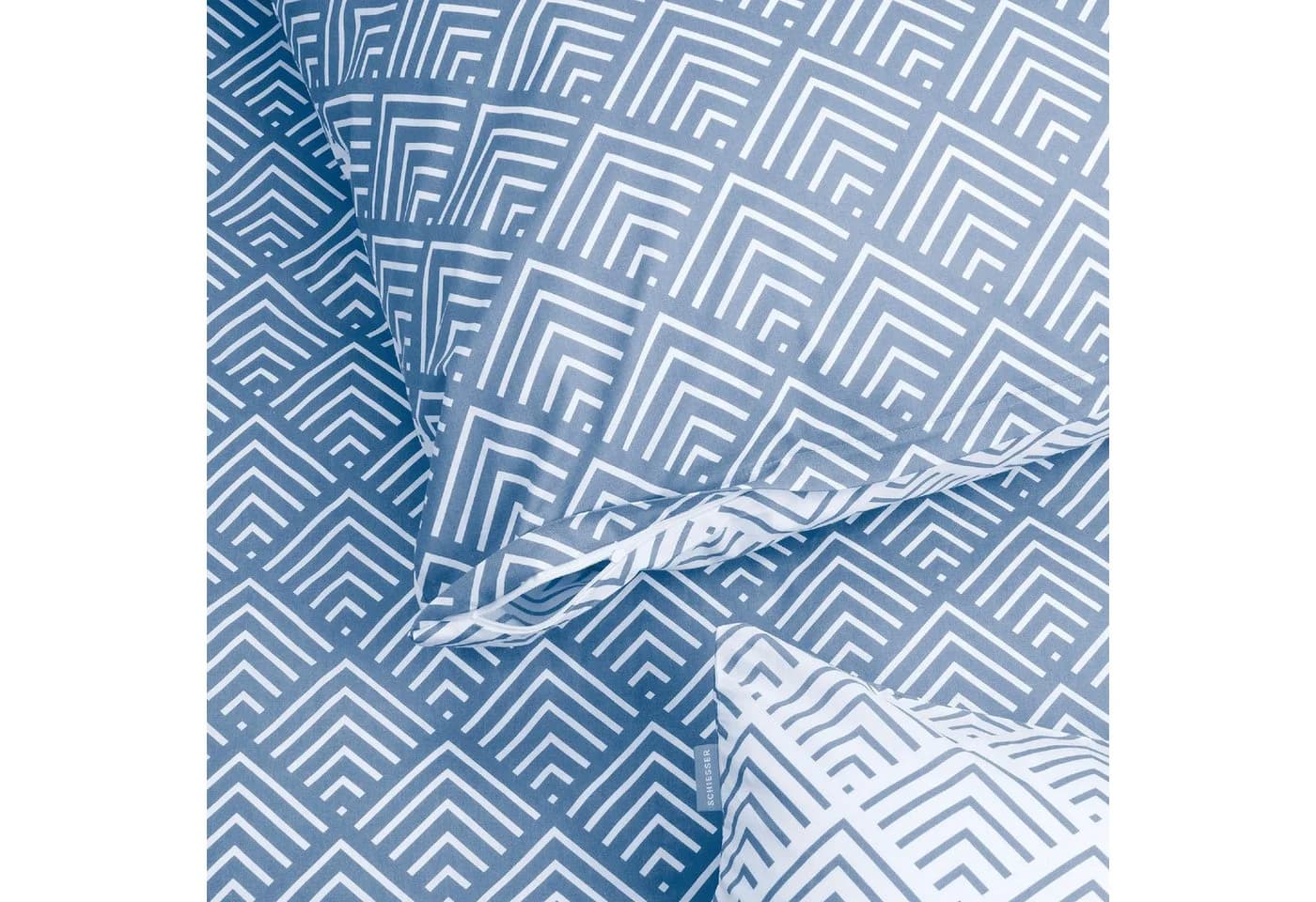 Schiesser Bettwäsche Mabel Hellblau Baumwolle Wendebettbezug - Bild 4