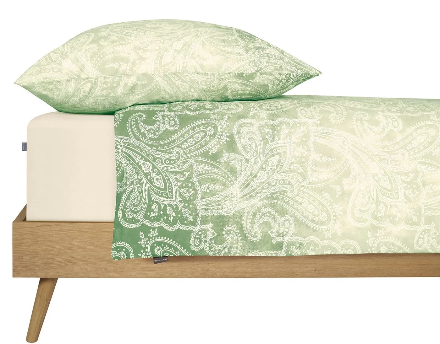 Schiesser Bettwäsche Claire Baumwolle Paisleymuster Grün