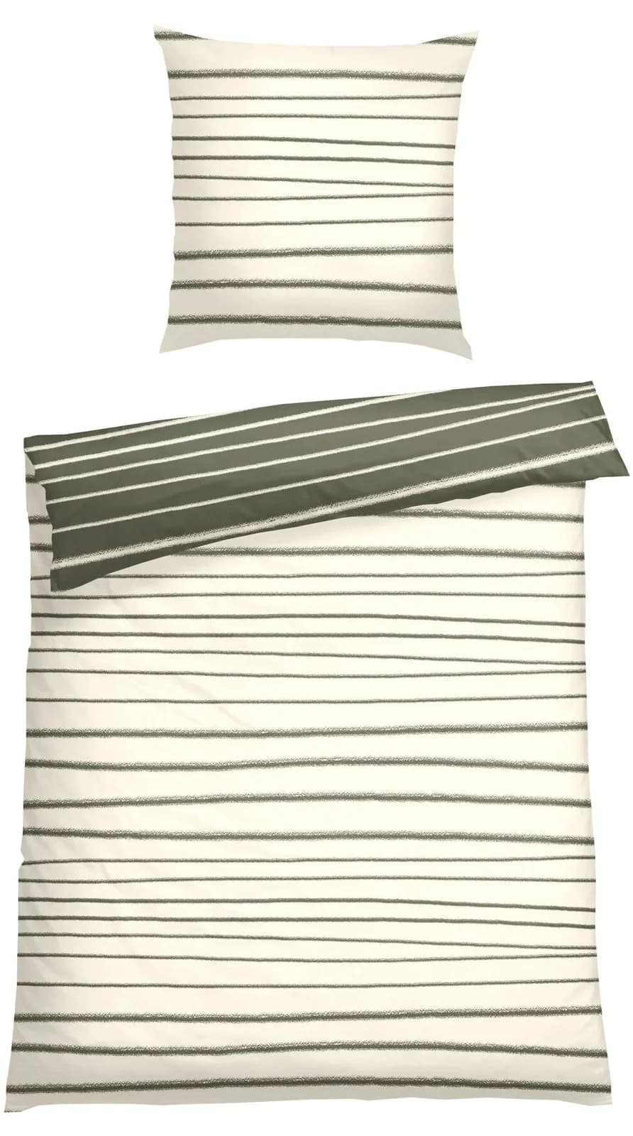 SCHIESSER Wendebettwäsche Set Grün 135x200cm Baumwolle