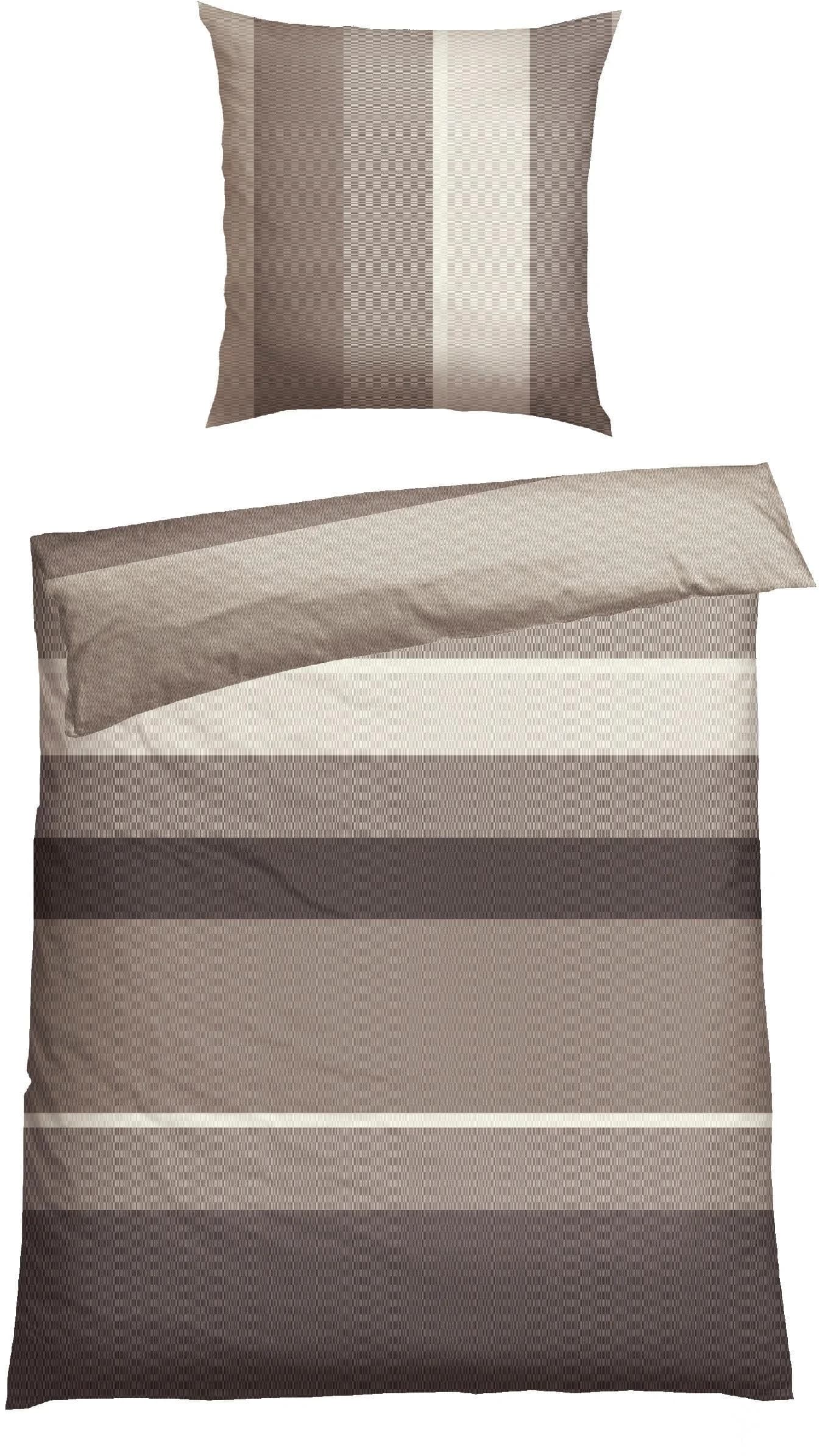 SCHIESSER Bettwäsche Endy Stripes Grau 135x200cm 100% Baumwolle