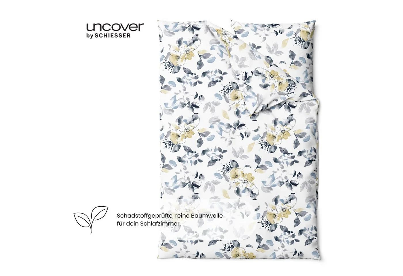 uncover by SCHIESSER Bettwäsche Florina Baumwolle Blütenprint Renforcé 2 teilig Made in Green