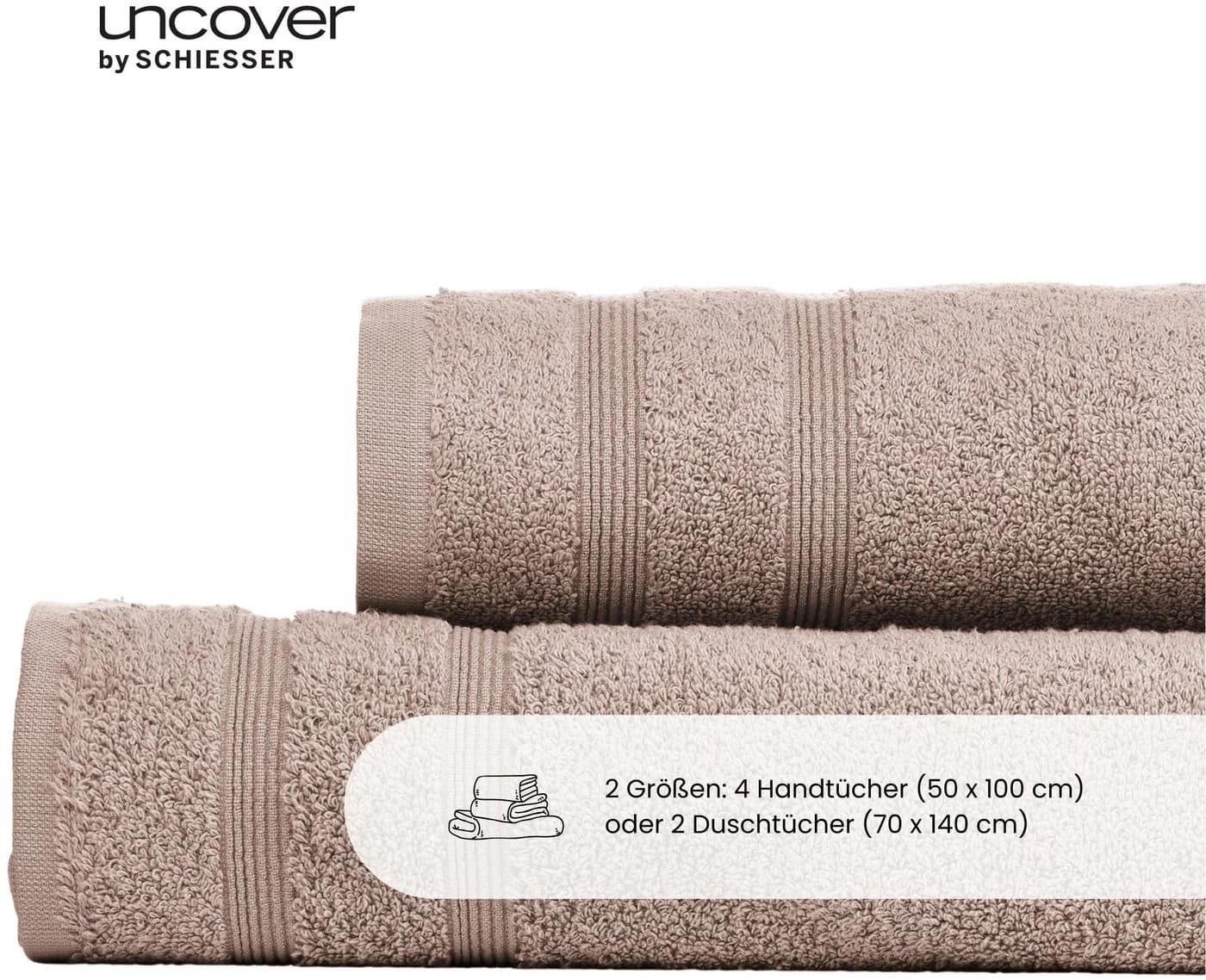 UNCOVER BY SCHIESSER Handtücher Set Brooklyn Taupe Frottier 4-tlg - Bild 4