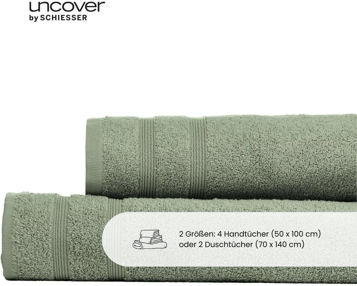 UNCOVER BY SCHIESSER Handtücher Set Grün Frottier Brooklyn - Bild 4