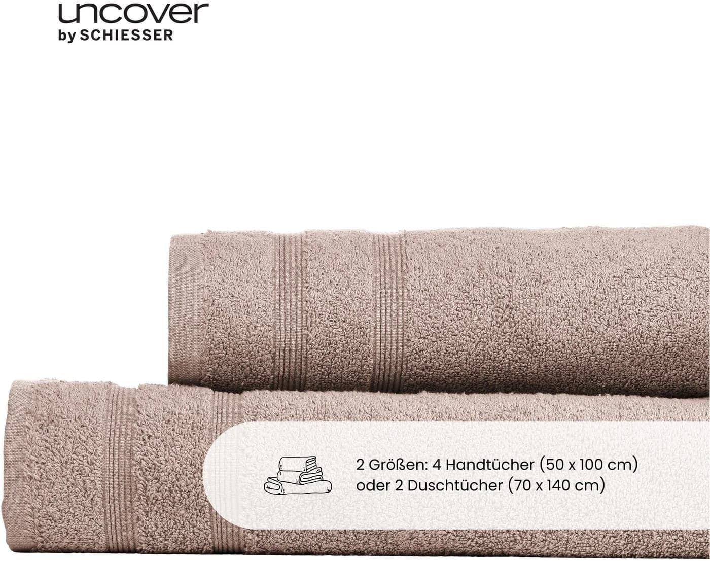 UNCOVER BY SCHIESSER Duschtücher Brooklyn Taupe Frottier 2-tlg. - Bild 4