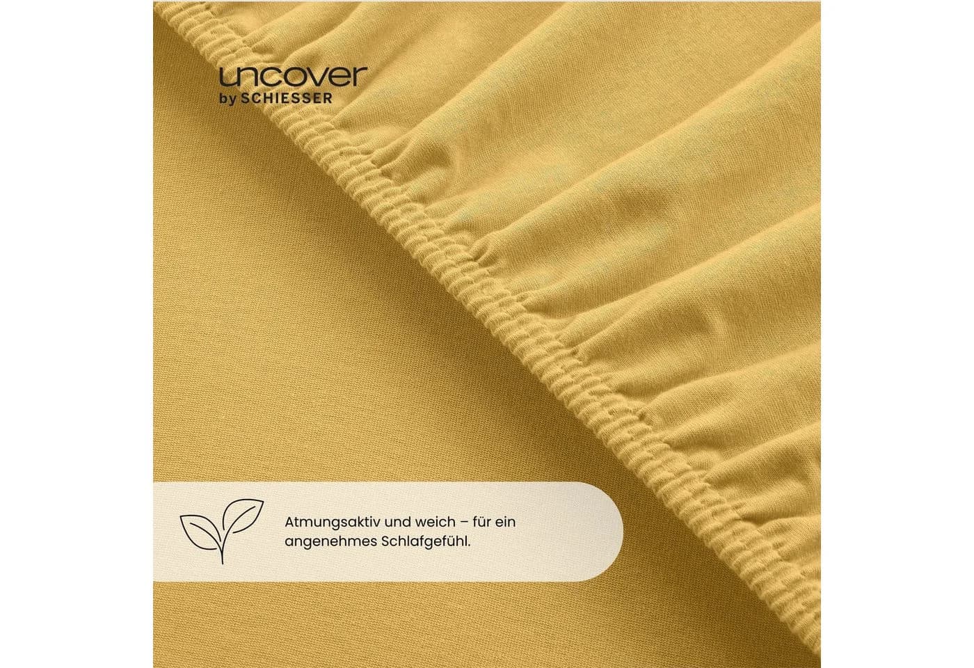 UNCOVER BY SCHIESSER Spannbettlaken Jersey 100% Baumwolle Senf - Bild 4