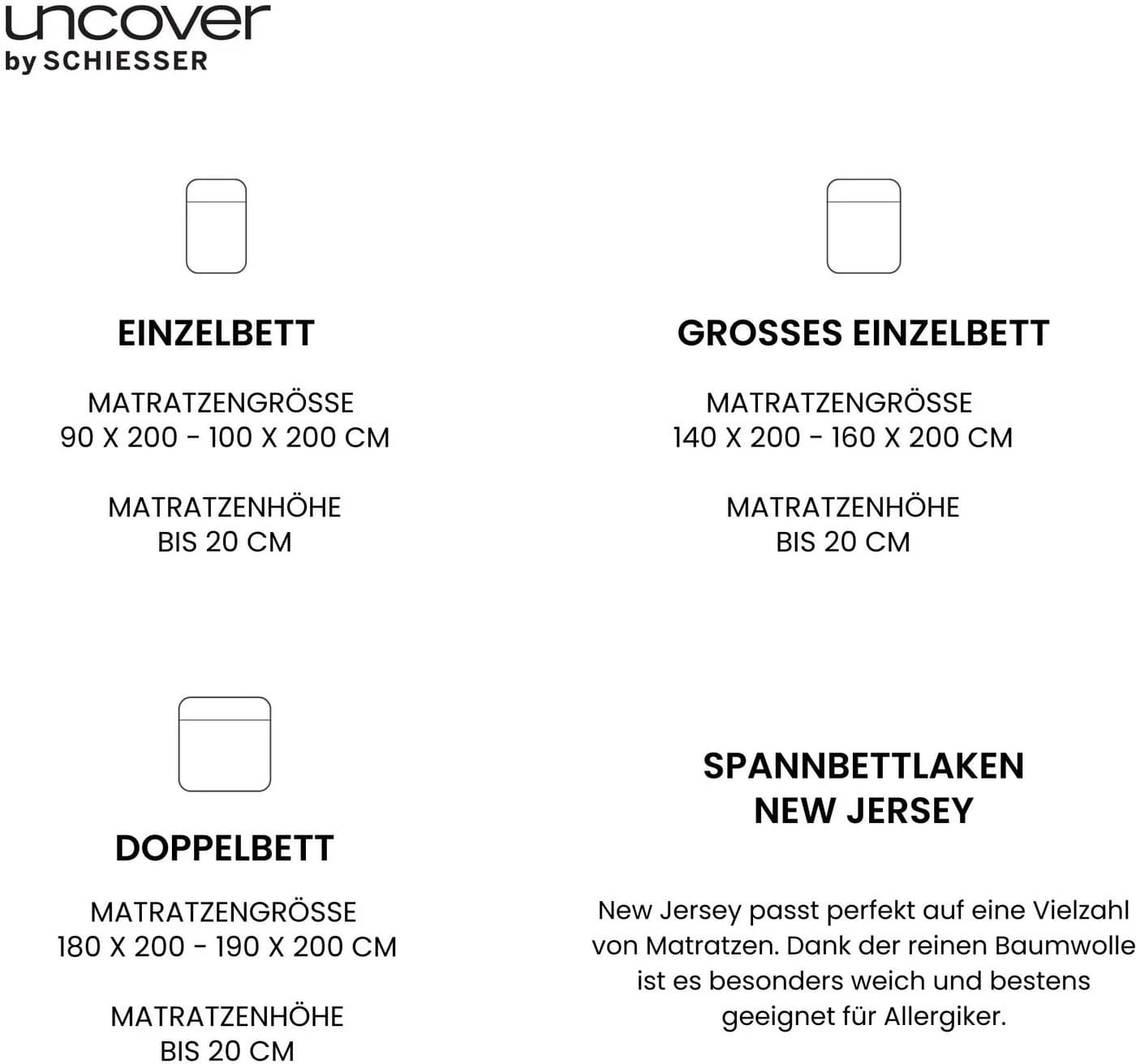 UNCOVER BY SCHIESSER Spannbettlaken Jersey Hellgrün 100% Baumwolle - Bild 5