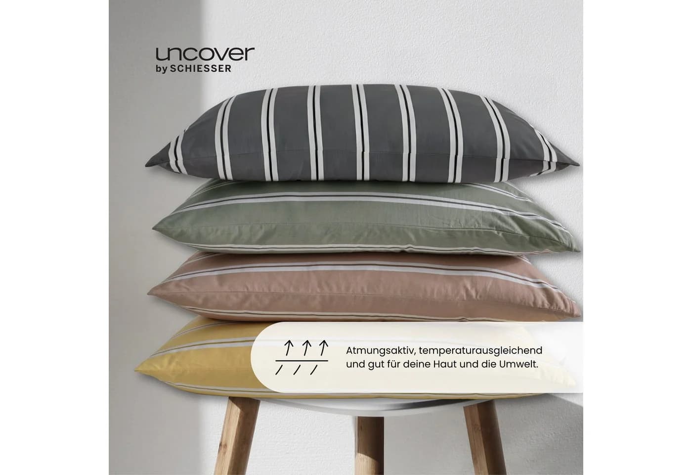 uncover by SCHIESSER Bettwäsche Colorado Streifen Grün 135x200cm - Bild 4