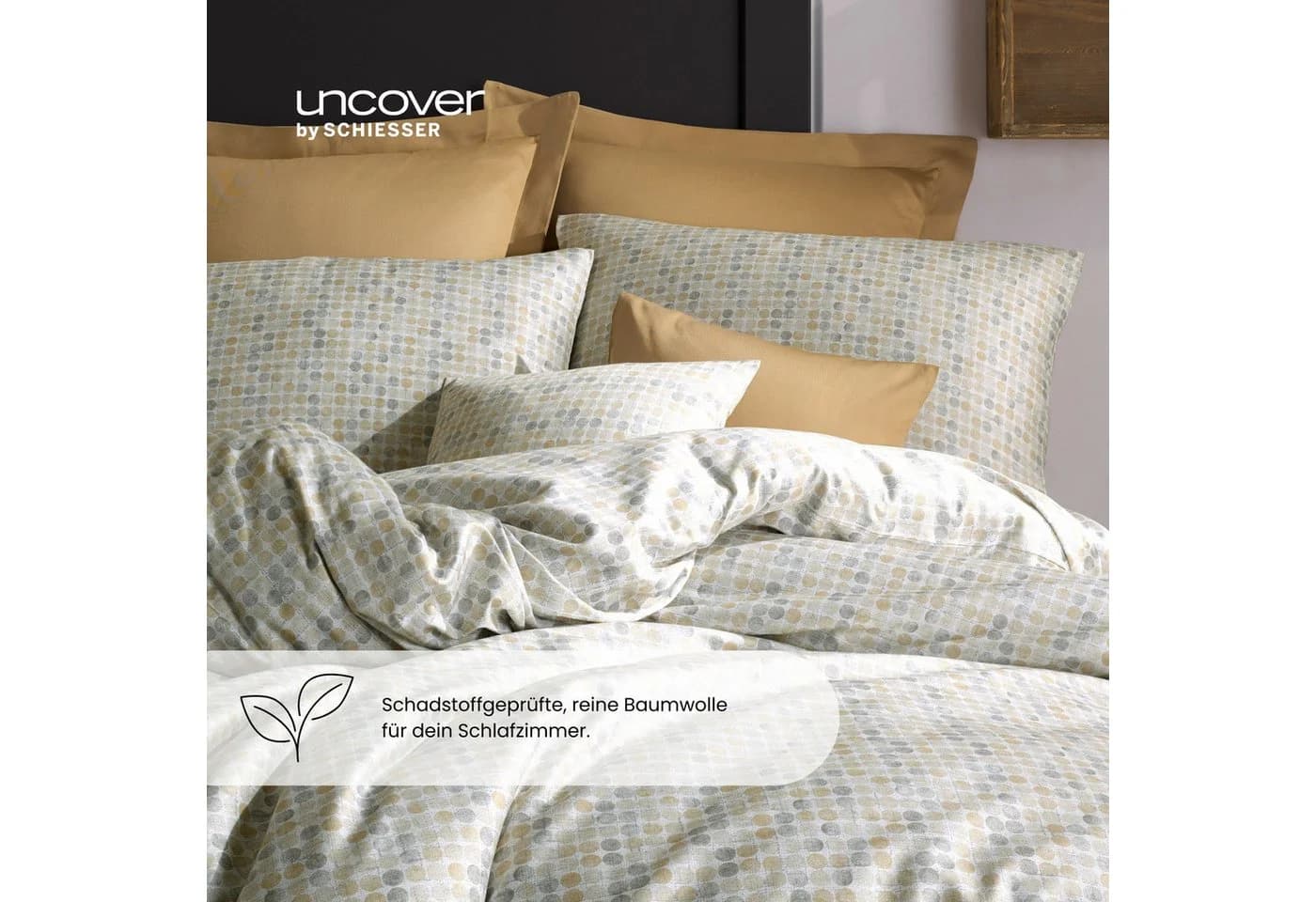 uncover by SCHIESSER Bettwäsche Set Beige Satin 135x200cm - Bild 4