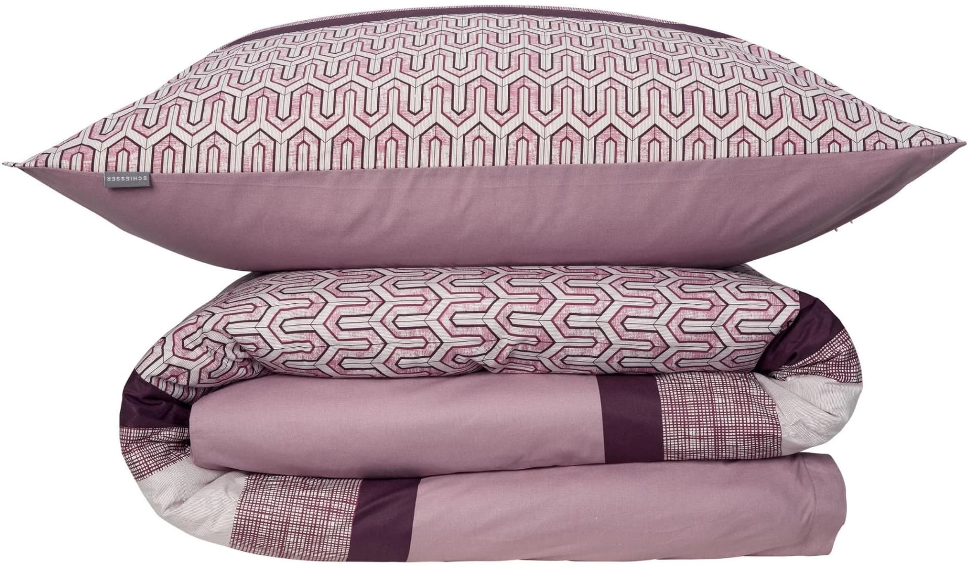 Schiesser Siena Bettwäsche Set Burgund 100% Baumwolle Renforcé