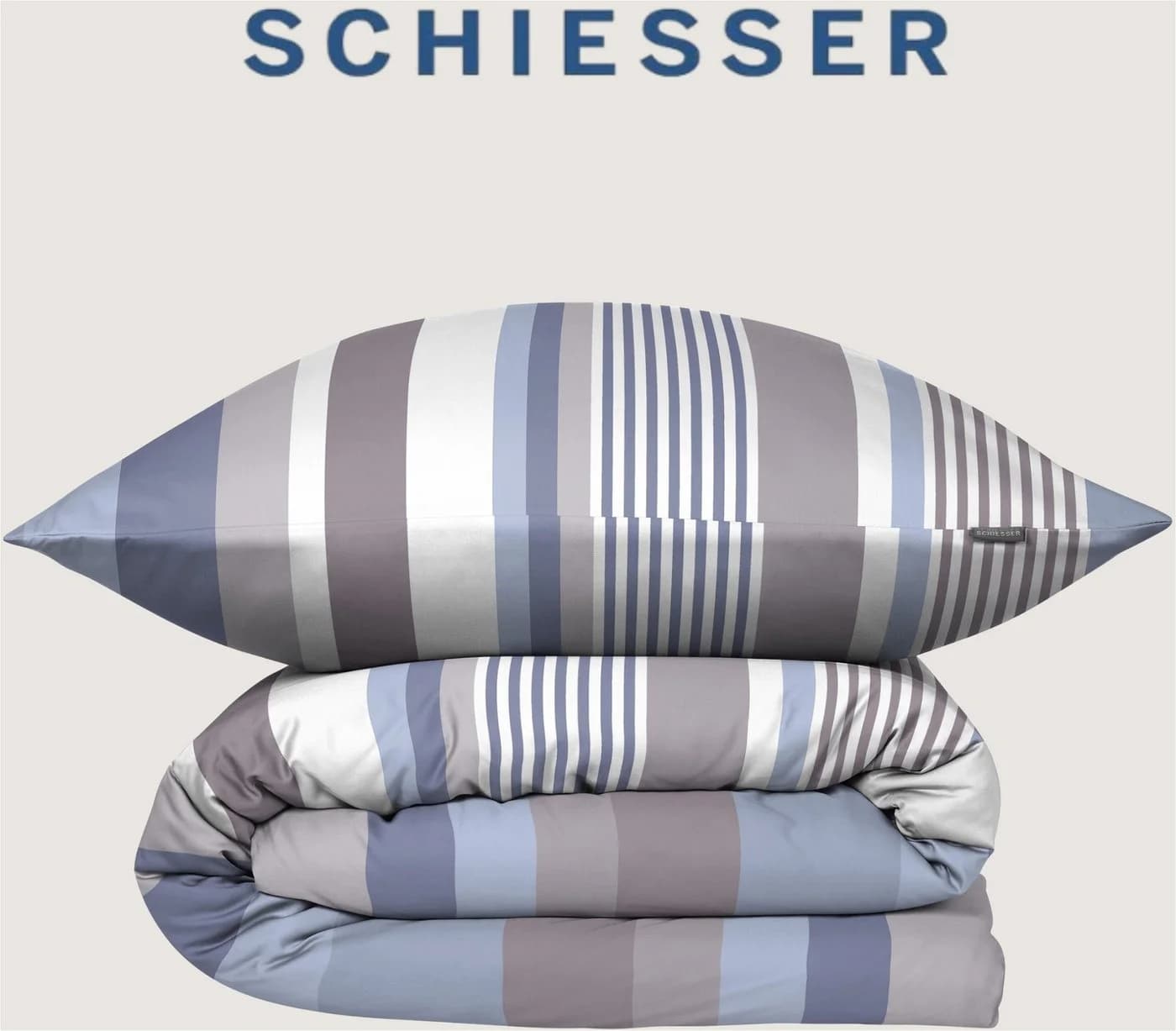 Schiesser Bettwäsche Hoops Streifenmuster Blau - Bild 5