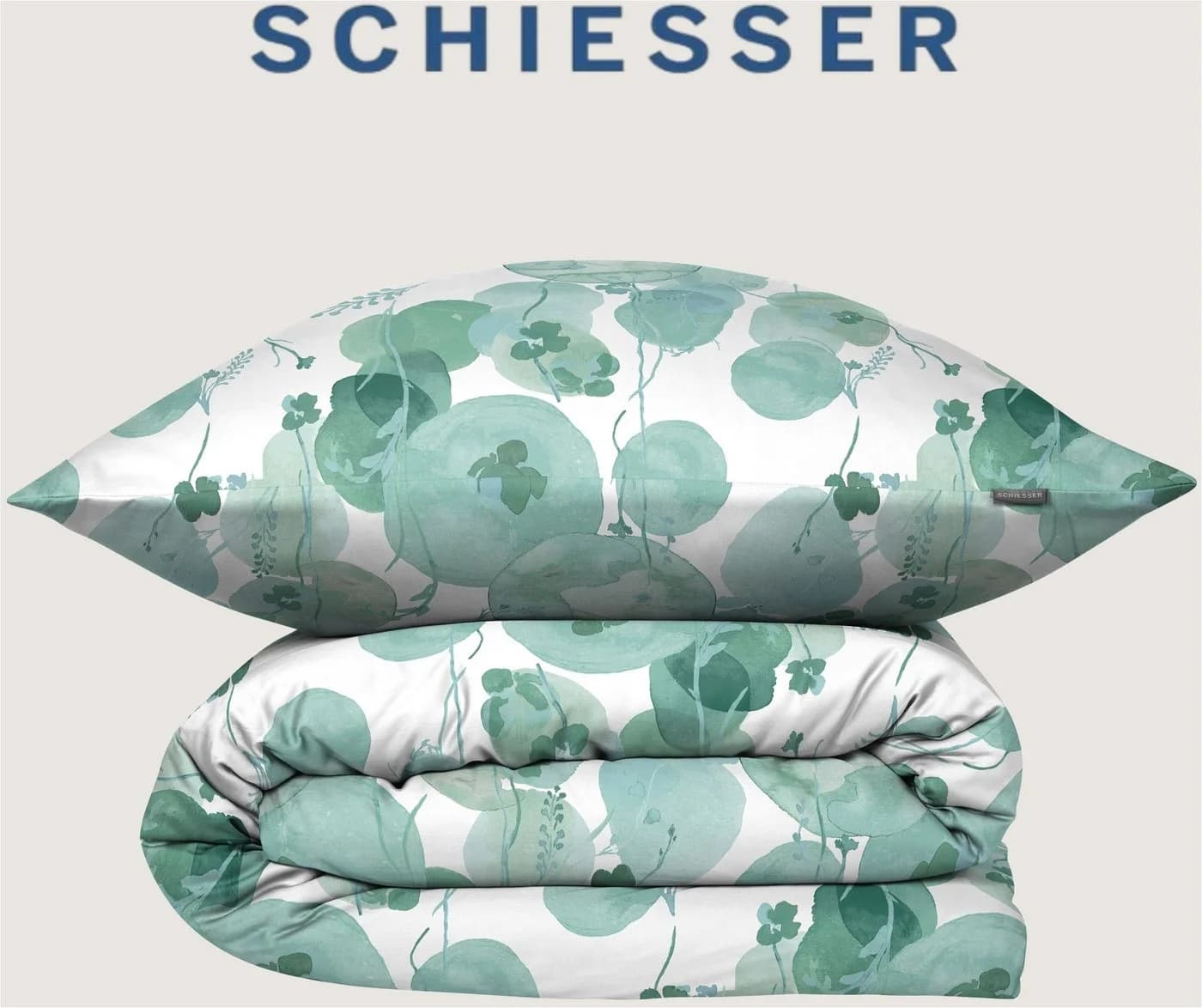 Schiesser Bettwäsche Mia Floral Mint 100% Baumwolle