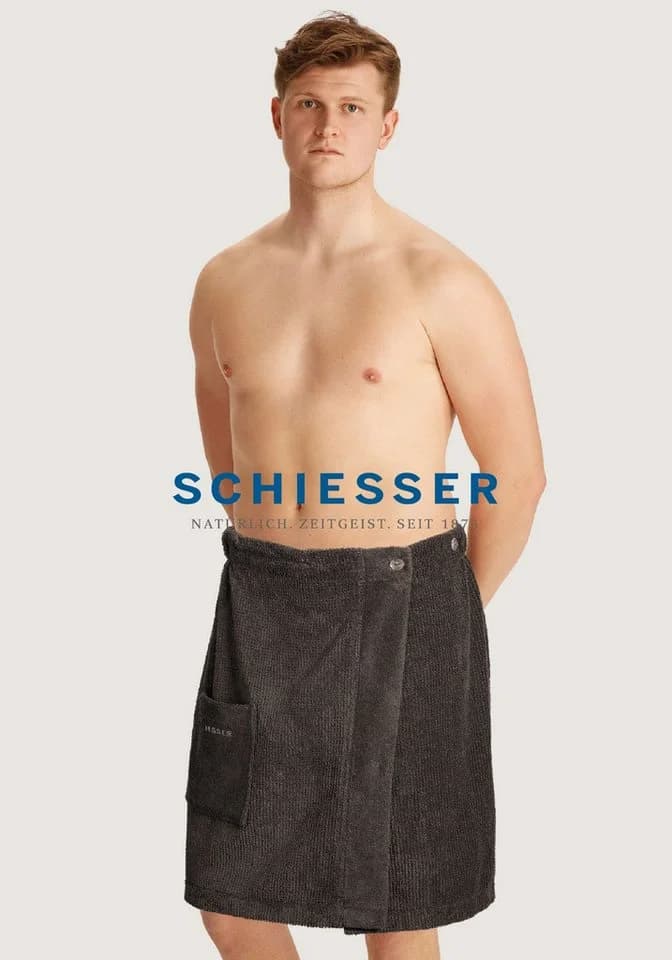 Schiesser Saunakilt Turin Herren Frottier Reiskornoptik