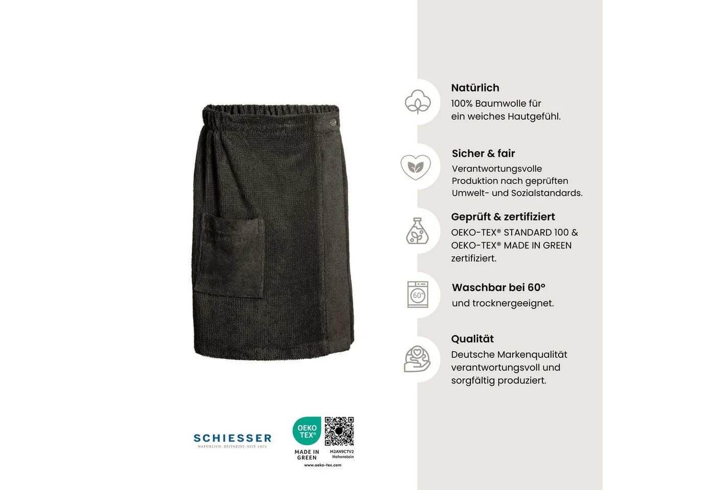 Schiesser Saunakilt Turin Herren Frottier Reiskornoptik - Bild 3