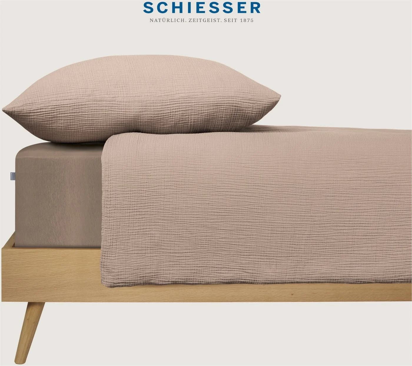 Schiesser Bettwäsche Molly Musselin 2-teilig Taupe