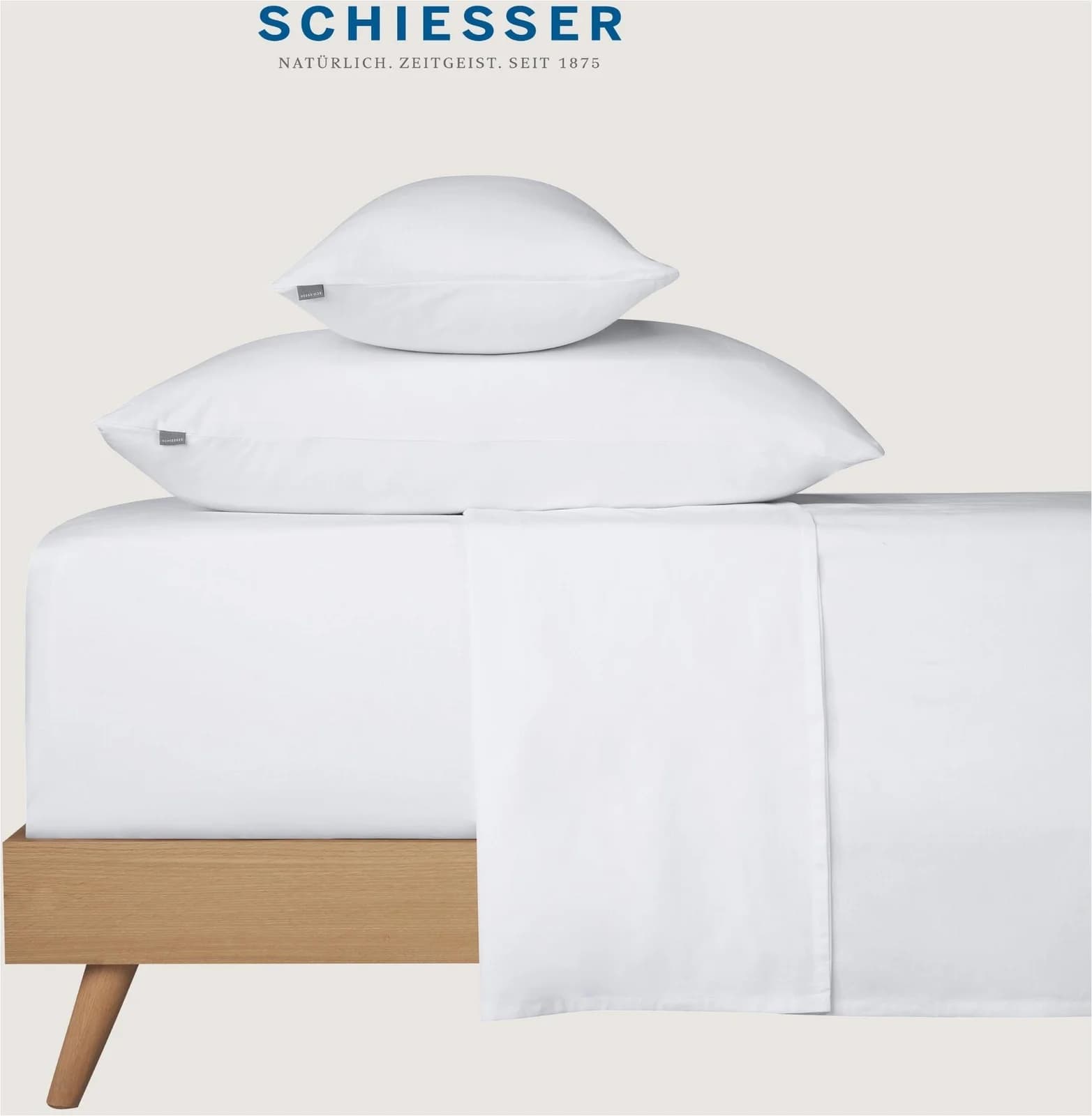 Schieesser Bettlaken Grau 160x260 cm Baumwolle Renforcé