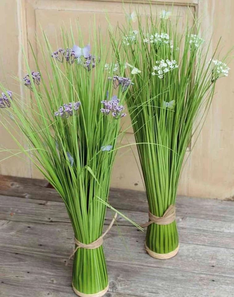 Kunstgras Kunst Schilf Finlay, Gypsophilia, Schmetterling, Weiß, 70cm, artplants - Bild 2