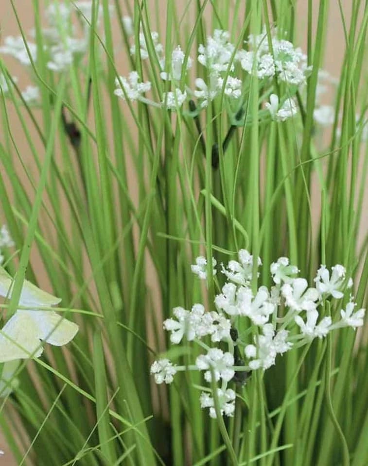 Kunstgras Kunst Schilf Finlay, Gypsophilia, Schmetterling, Weiß, 70cm, artplants - Bild 3