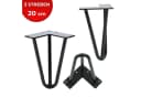 VENDOMNIA Tischbein Hairpin 4er Set, Metall, aus Stahl, 2 oder 3 Streben, Größenwahl, Haarnadel Möbelfüße Bild 1