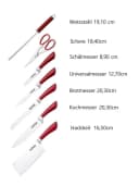 Cheffinger 8-tlg. Messer-Set mit Messerblock Edelstahl Rot/Schwarz/Silber Bild 1