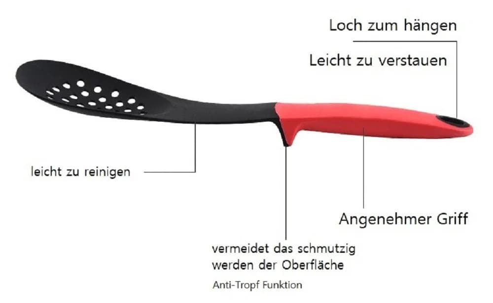Cheffinger Kochbesteck-Set 7-teilig Bunt Spaghettiheber Schöpfkelle - Bild 3