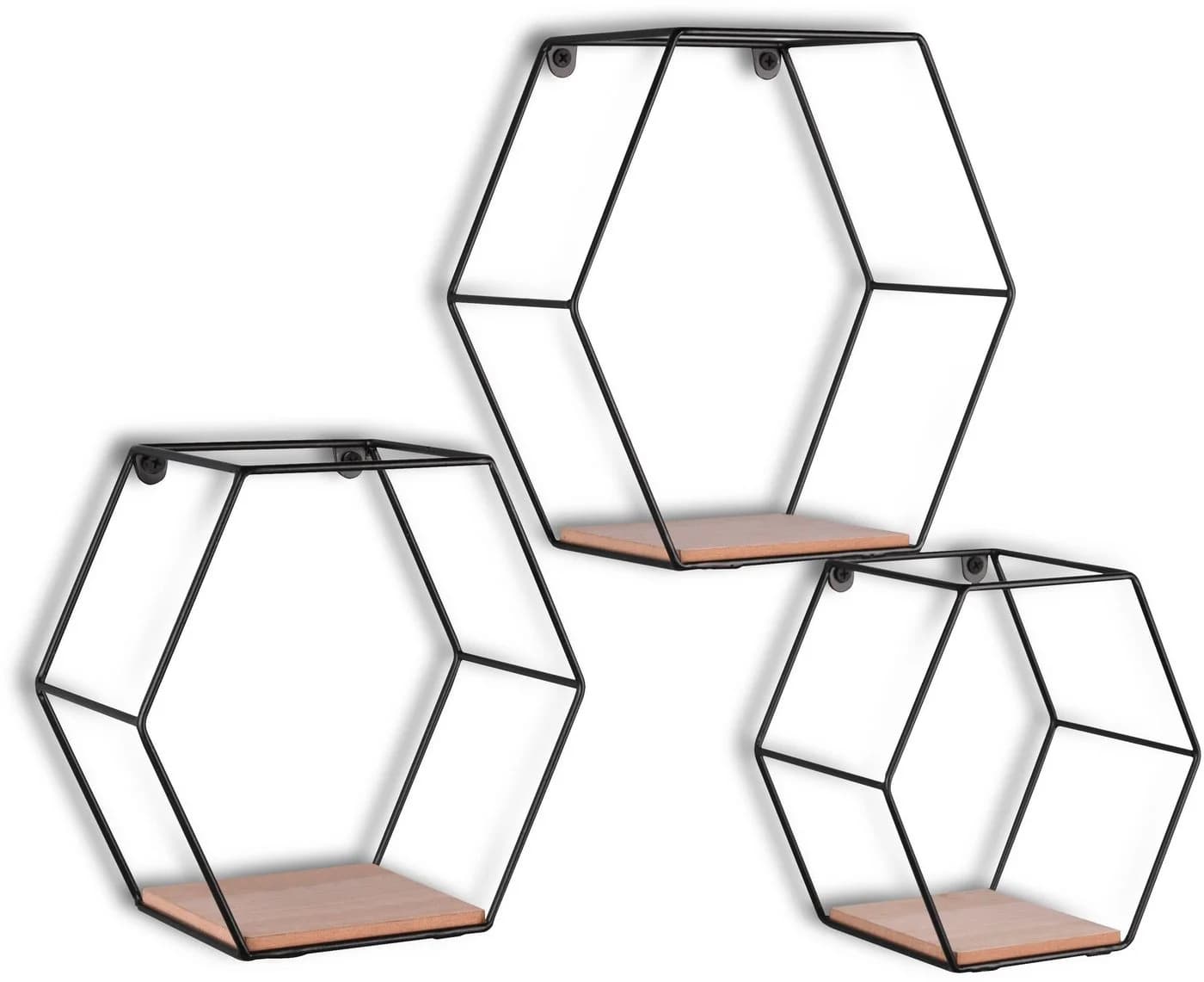 Mirrors and More Wandregalset CHIARA Schwarz 3-teilig MDF Metall