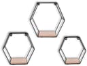 Mirrors and More Wandregalset CHIARA Schwarz 3-teilig MDF Metall Bild 2