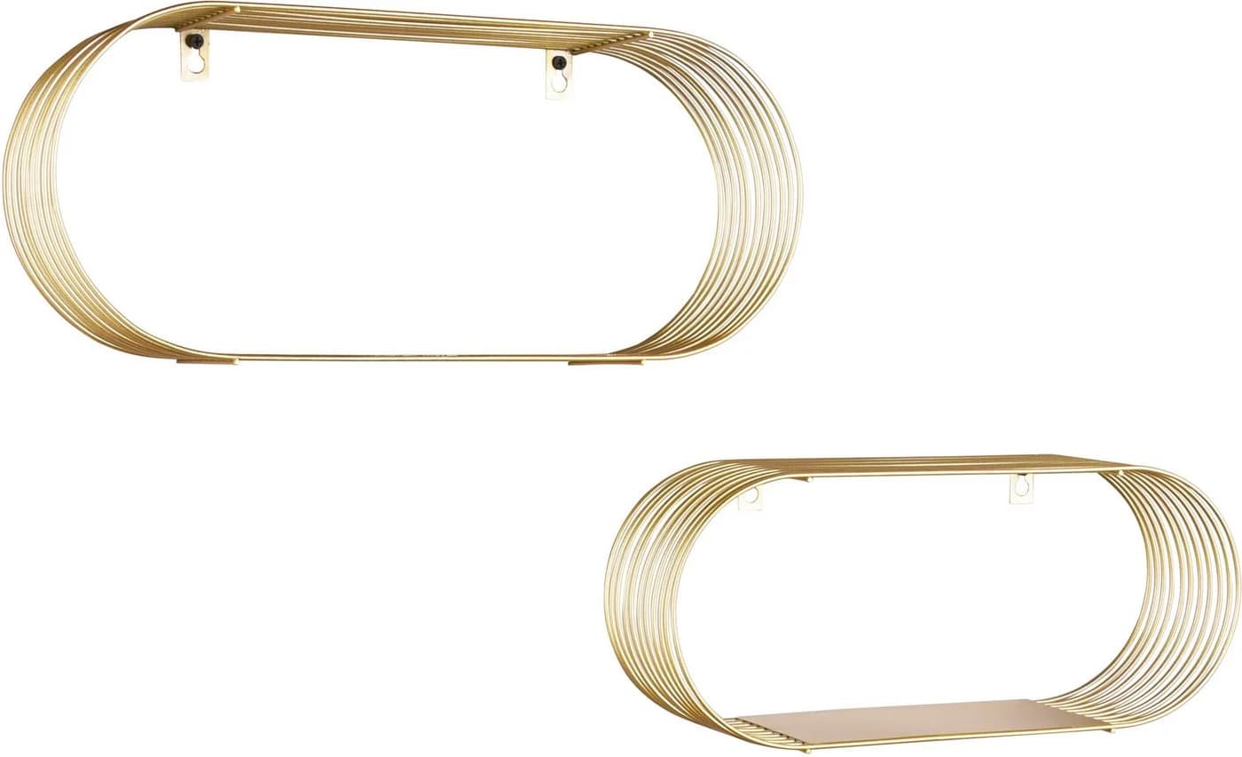 MIRRORS AND MORE Wandregal Joyce Set 2-tlg. Gold Modern Industrial - Bild 3