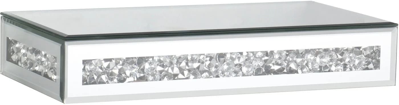 MIRRORS AND MORE Wandregal Glitty Grau Glas Dekorativ