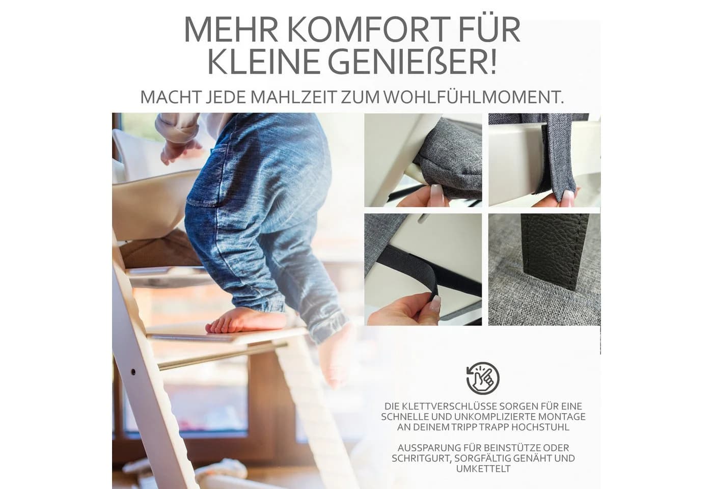 BambiniWelt Hochstuhlauflage Beige Meliert für Stokke Tripp Trapp - Bild 4