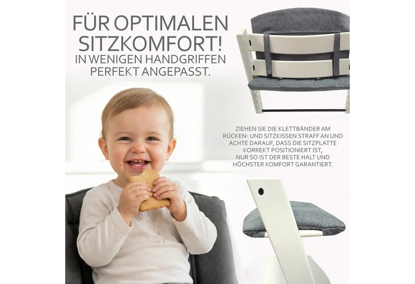 BambiniWelt Hochstuhlauflage Beige Meliert für Stokke Tripp Trapp - Bild 5