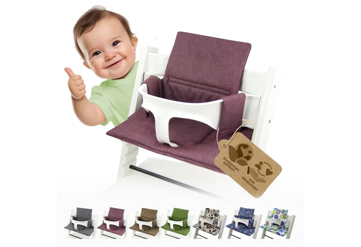 BambiniWelt Sitzkissen Ersatzbezug für Stokke Tripp Trapp Hochstuhl - Bild 2