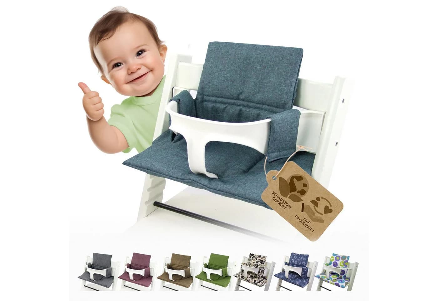 BambiniWelt Hochstuhlauflage Bezug für Stokke Tripp Trapp Grün - Bild 2