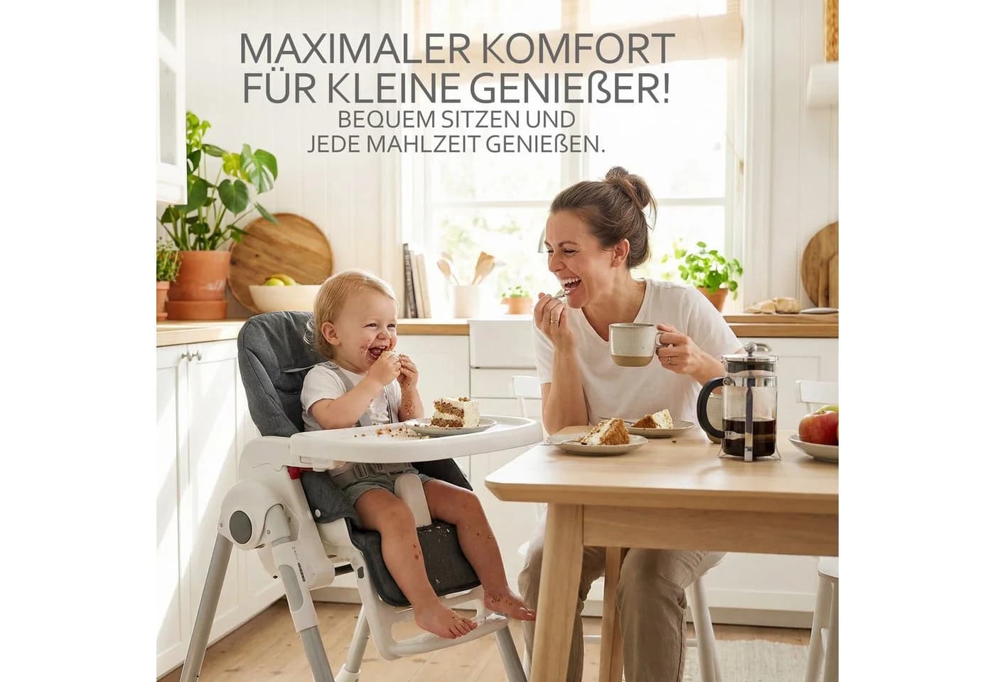 BambiniWelt Hochstuhlauflage grau meliert für PEG PEREGO Zero3 + Siesta