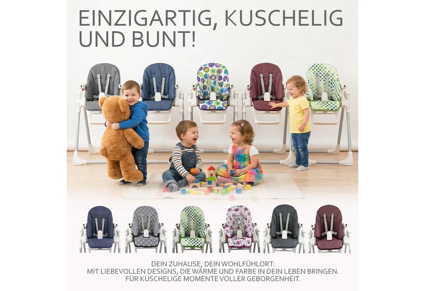 BambiniWelt Hochstuhlauflage grau meliert für PEG PEREGO Zero3 + Siesta - Bild 5
